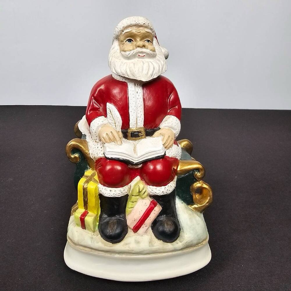 Whimsicals Hand Painted Porcelain Figurine With Animation & Music "Santa’s List"